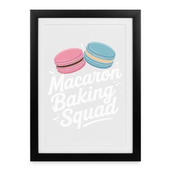 Macaron Desserts Français - Affiche encadrée (27 × 37 cm) - noir - Devant