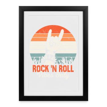Rock 'N Roll Vibes Only Music Guitar Rock Band - Framed poster (27 × 37 cm) - black - Front