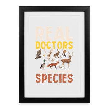 De vrais médecins : guérir pour la biodiversité - Affiche encadrée (27 × 37 cm) - noir - Devant
