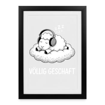 Completely done sheep design - Framed poster (27 × 37 cm) - black - Front