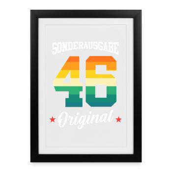 46 Anniversaire - Affiche encadrée (27 × 37 cm) - noir - Devant