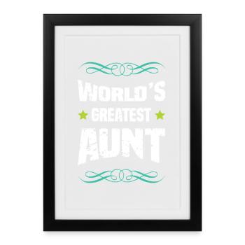 Motif de la meilleure tante du monde - Affiche encadrée (27 × 37 cm) - noir - Devant