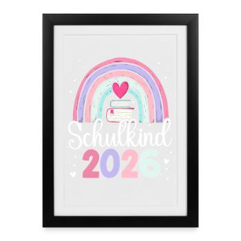 Écolier 2026 Arc-en-ciel - Affiche encadrée (27 × 37 cm) - noir - Devant