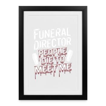 Undertaker Humor Motif - Halloween - Framed poster (27 × 37 cm) - black - Front