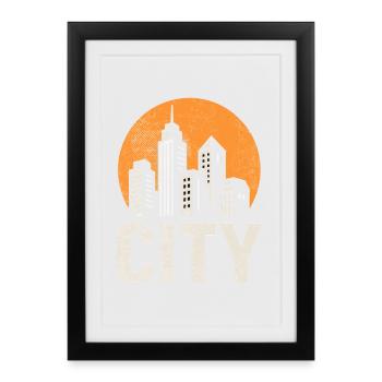 City Vibes – Urban Skyline Design - Framed poster (27 × 37 cm) - black - Front