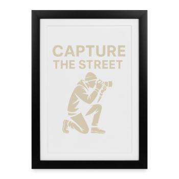 Capture the Street – Street Photography Shirt - Framed poster (27 × 37 cm) - black - Front