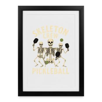 Motif Pickleball d'Halloween Skeleton Crew - Affiche encadrée (27 × 37 cm) - noir - Devant