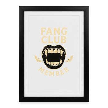 Fang Club Member, Funny Halloween  - Framed poster (27 × 37 cm) - black - Front