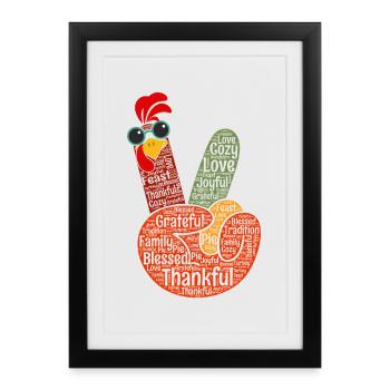 Grateful Peace Sign Hand - Framed poster (27 × 37 cm) - black - Front