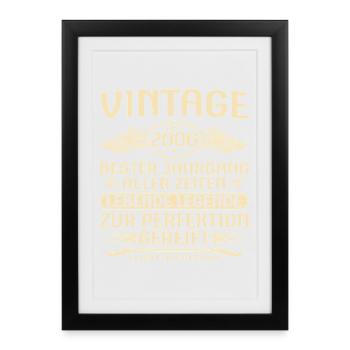 Millésime depuis 2006 Millésime - 20ème anniversaire - Affiche encadrée (27 × 37 cm) - noir - Devant