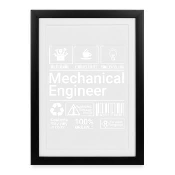 Mechanical Engineer Description Sarcastic Geek - Framed poster (27 × 37 cm) - black - Front
