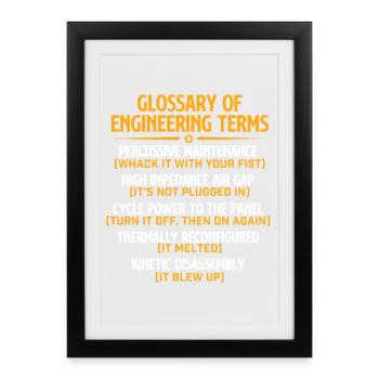 Glossary Of Engineering Terms Funny Mechanical - Framed poster (27 × 37 cm) - black - Front
