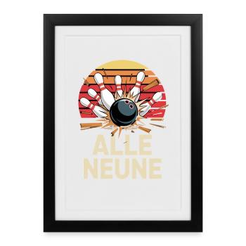 Conception des neuf coups de bowling - Affiche encadrée (27 × 37 cm) - noir - Devant