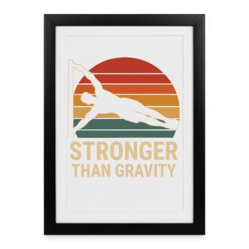 Salle de fitness callisthénique plus forte que la gravité - Affiche encadrée (27 × 37 cm) - noir - Devant