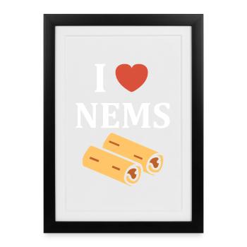 I like gourmet design nems - Framed poster (27 × 37 cm) - black - Front