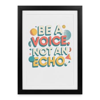Be a Voice – Encouragement Saying in Retro Style - Framed poster (27 × 37 cm) - black - Front