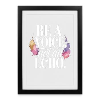 Be a Voice – Encouragement Saying in Retro Style - Framed poster (27 × 37 cm) - black - Front