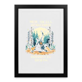 New Ability: Dramatic Death | LARP RPG - Framed poster (27 × 37 cm) - black - Front