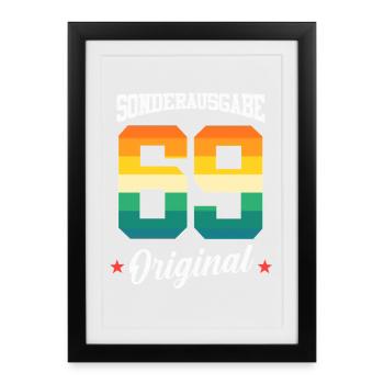 69 Anniversaire - Affiche encadrée (27 × 37 cm) - noir - Devant