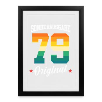 80 Geburtstag - Gerahmtes Poster (27 × 37 cm) - Schwarz - Vorne