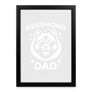 Keeshond Dire Papa Drôle Keeshond Cadeau - Affiche encadrée (27 × 37 cm) - noir - Devant