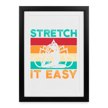 Yoga Stretch It Easy Yoga drôle - Affiche encadrée (27 × 37 cm) - noir - Devant