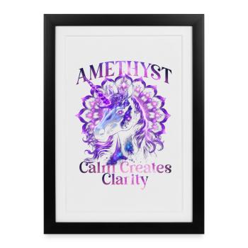 Birthstone February Amethyst - Framed poster (27 × 37 cm) - black - Front