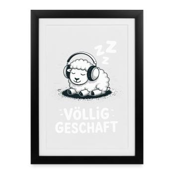 Completely done sheep design - Framed poster (27 × 37 cm) - black - Front