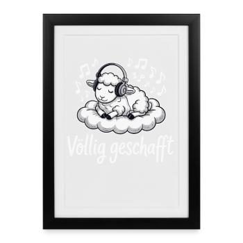 Conception de mouton entièrement réalisée - Affiche encadrée (27 × 37 cm) - noir - Devant