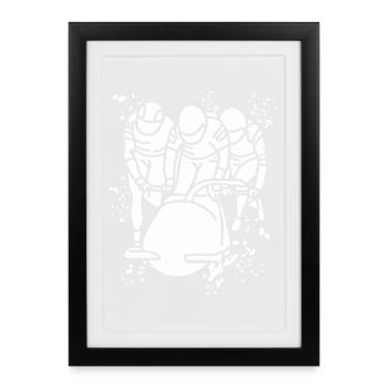 Bobsleigh Bobsleigh Bobsleigh à quatre - Affiche encadrée (27 × 37 cm) - noir - Devant