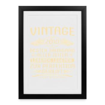 Vintage since 2010 Vintage - 16th Birthday - Framed poster (27 × 37 cm) - black - Front
