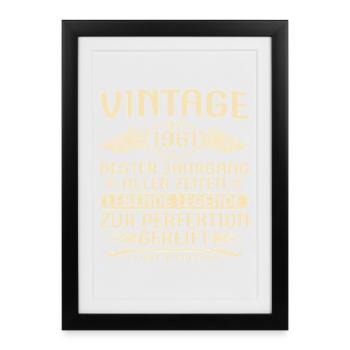 Vintage since 1961 Vintage - 65th Birthday - Framed poster (27 × 37 cm) - black - Front