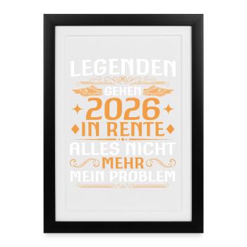 Pensioner 2025 Work colleague Legend retired - Framed poster (27 × 37 cm) - black - Front