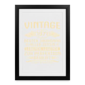 Millésime depuis 1971 Millésime - 55ème anniversaire - Affiche encadrée (27 × 37 cm) - noir - Devant