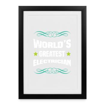 Weltbester Elektriker - Gerahmtes Poster (27 × 37 cm) - Schwarz - Vorne