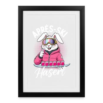 Lapin d’après-ski - Affiche encadrée (27 × 37 cm) - noir - Devant