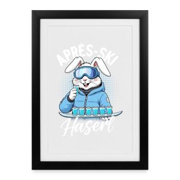 Lapin d’après-ski - Affiche encadrée (27 × 37 cm) - noir - Devant