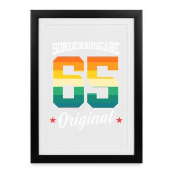 65 Anniversaire - Affiche encadrée (27 × 37 cm) - noir - Devant
