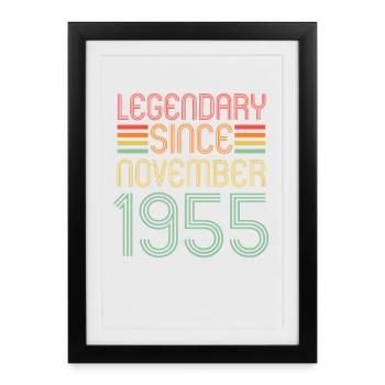 Legendary since November 1955, retro, birthday - Framed poster (27 × 37 cm) - black - Front