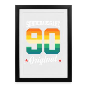 90 Geburtstag - Gerahmtes Poster (27 × 37 cm) - Schwarz - Vorne