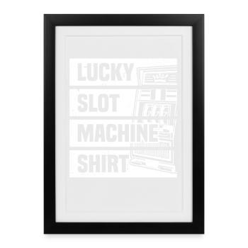 Lucky Slot Machine Casino Gambling - Framed poster (27 × 37 cm) - black - Front