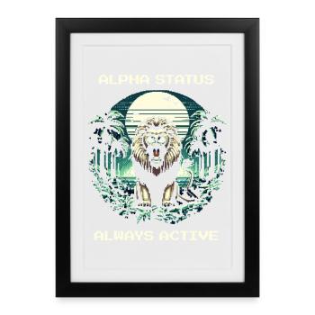 Alpha Status Active | Leo Domination Nature - Framed poster (27 × 37 cm) - black - Front