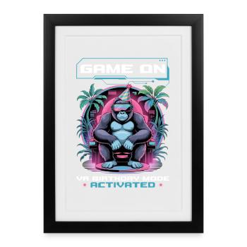 Anniversaire Gamer VR - Affiche encadrée (27 × 37 cm) - noir - Devant