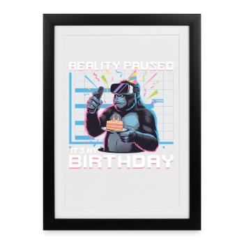 Anniversaire Gamer VR - Affiche encadrée (27 × 37 cm) - noir - Devant