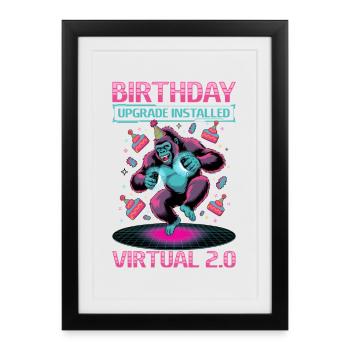 Anniversaire Gamer VR - Affiche encadrée (27 × 37 cm) - noir - Devant