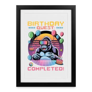 Anniversaire Gamer VR - Affiche encadrée (27 × 37 cm) - noir - Devant