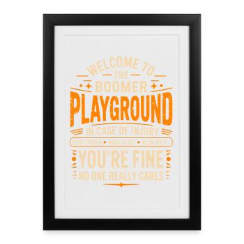Boomer Playground Dire Humour - Affiche encadrée (27 × 37 cm) - noir - Devant