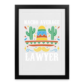 Illustration de l’avocat moyen Nacho - Affiche encadrée (27 × 37 cm) - noir - Devant