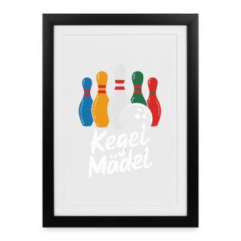 Skittles Girl Bowling Fun - Framed poster (27 × 37 cm) - black - Front