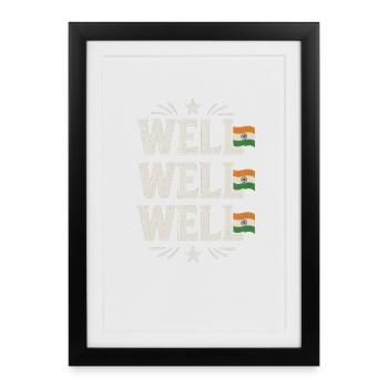 Eh bien, l’Inde, l’Inde drôle, l’Inde, Mème, l’Inde - Affiche encadrée (27 × 37 cm) - noir - Devant